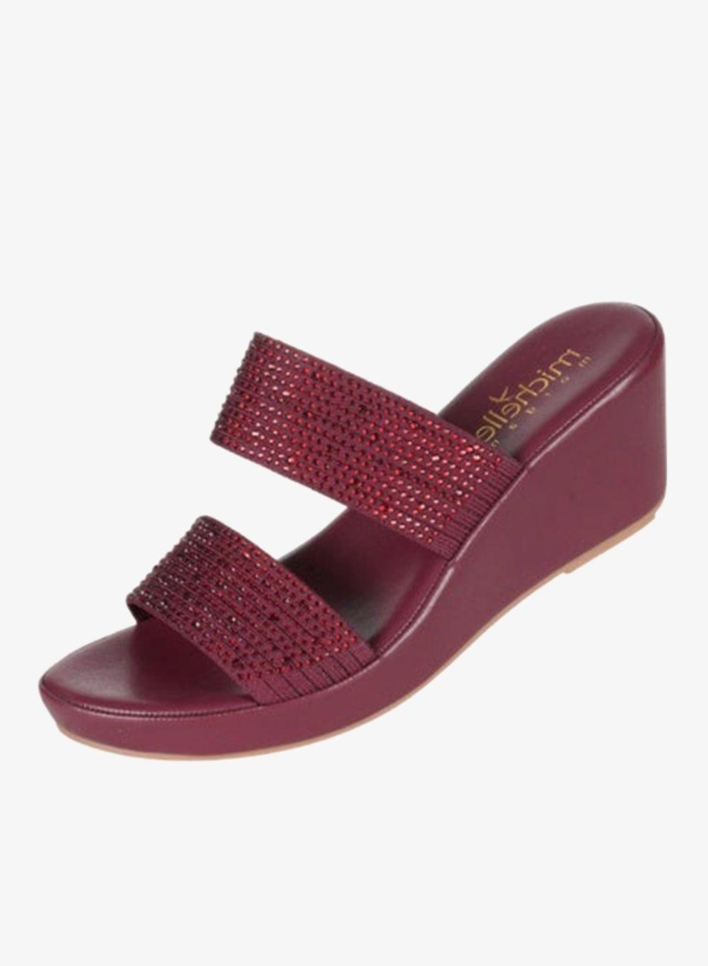 Michelle Morgan 092-3005 Bordo Mid Wedge Sandals - Image 1