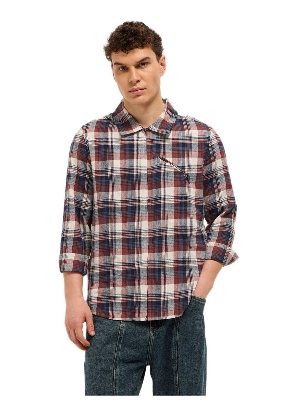 Men’s Checkered Cotton Polo Shirt Classic Comfort - Image 1