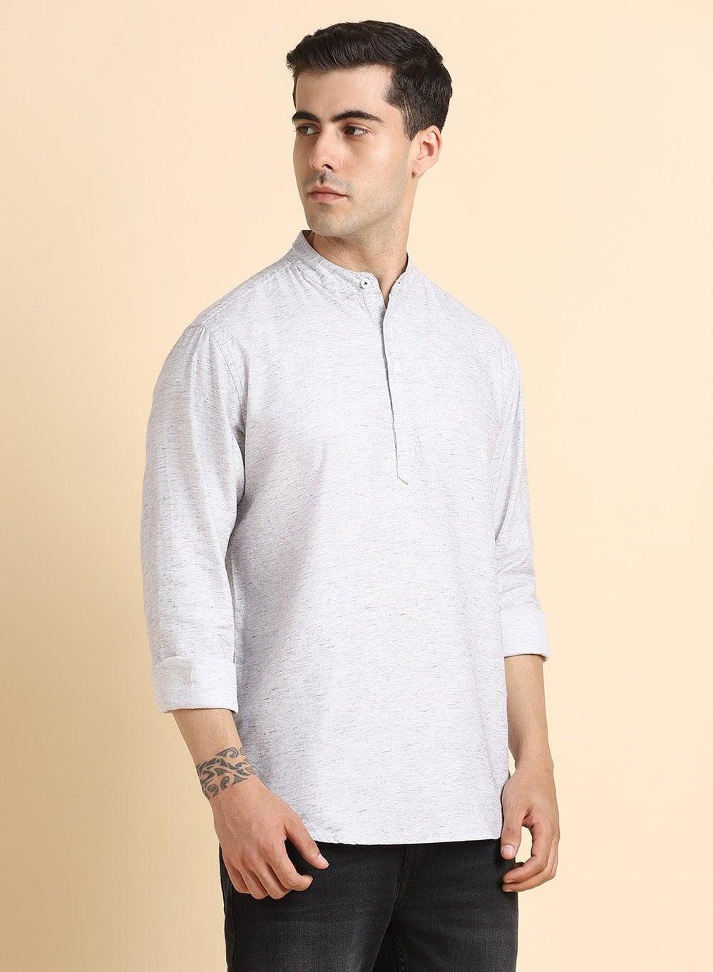 Grey Cotton Casual Shirt for Men Regular Fit - Image 1