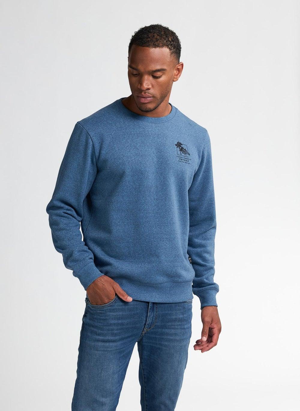 Men’s Indie Blue Round Neck Sweater 5190 - Image 1