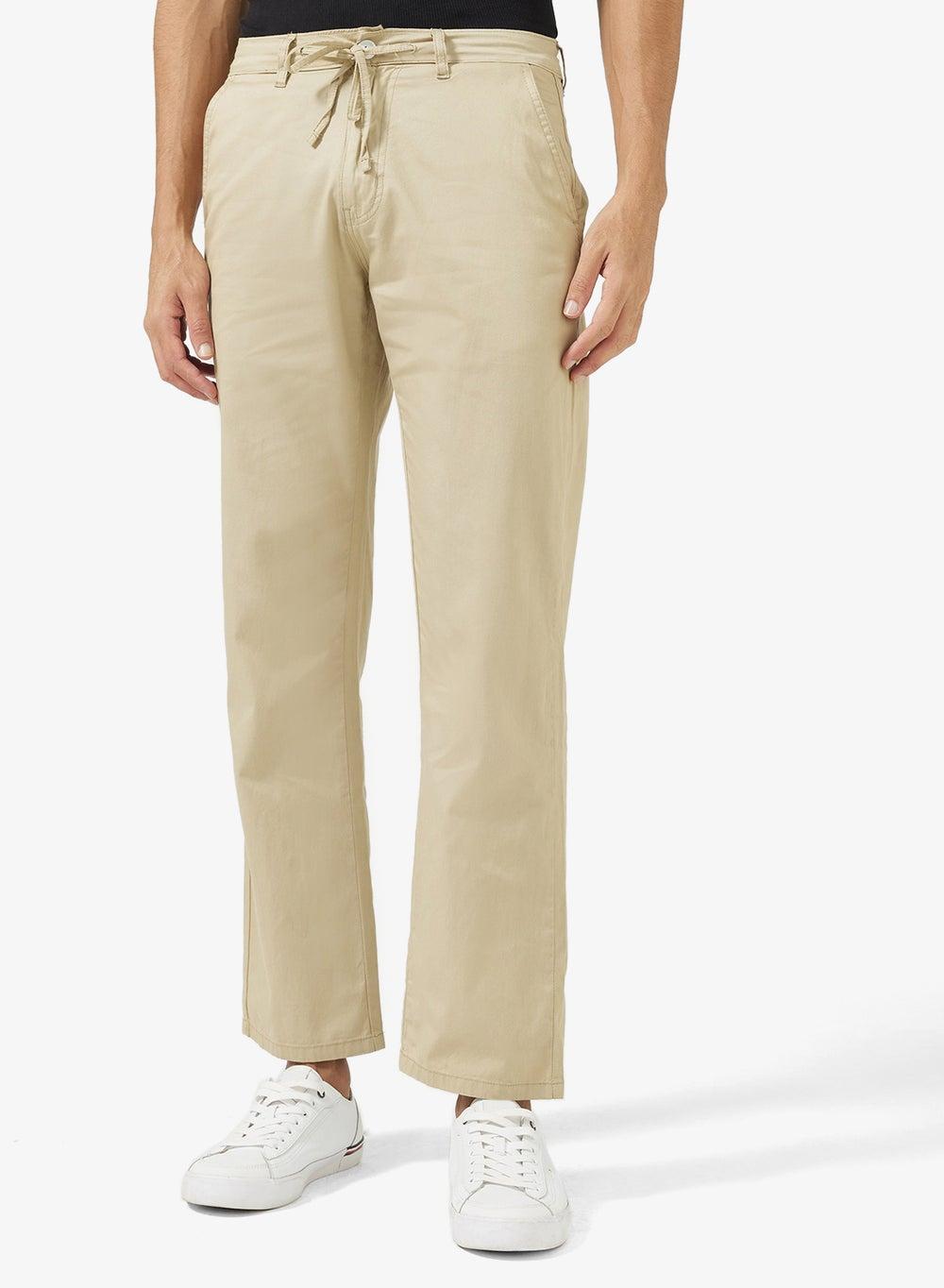 Relaxed Fit Beige Chino Pants Zopmtr0123 - Image 1