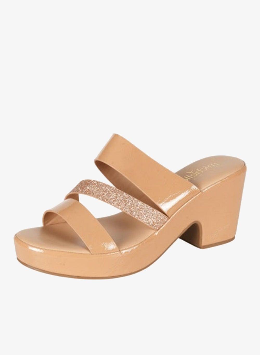 Michelle Morgan 092-2959 Beige Block Heel Sandals - Image 1