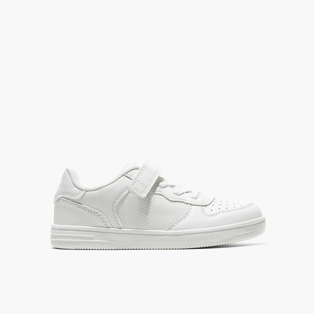 Amica Kids White Velcro Trainer School Shoes - Image 1