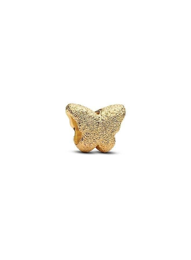 14k Gold Textured Butterfly Mini Charm - Image 1