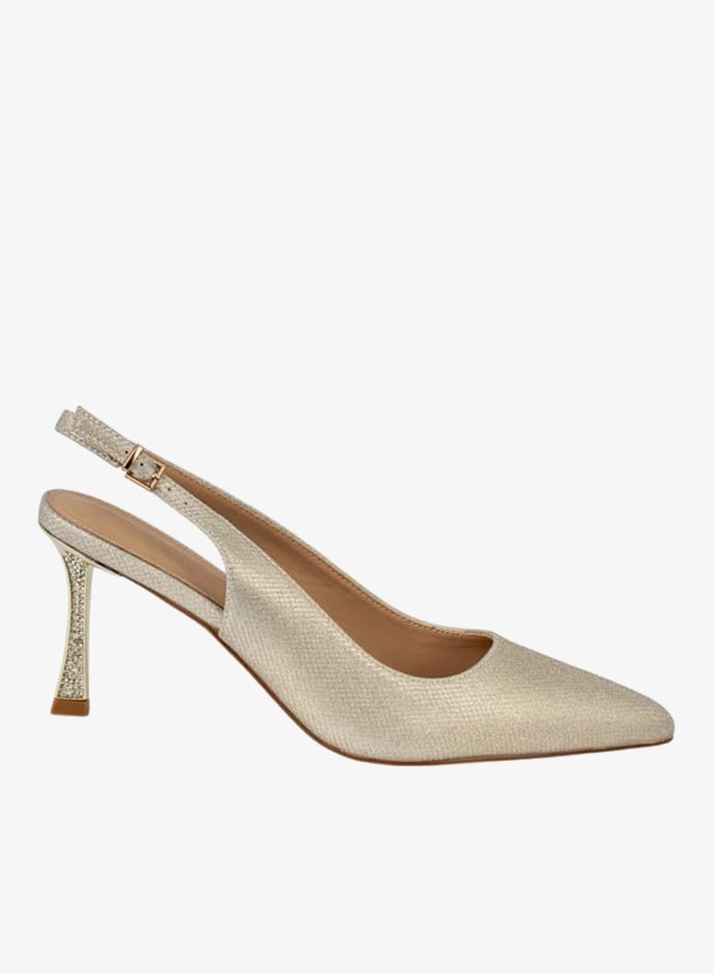 Gold Textured Slingback Stiletto Heels 24H1166 Ramadan Edition - Image 1