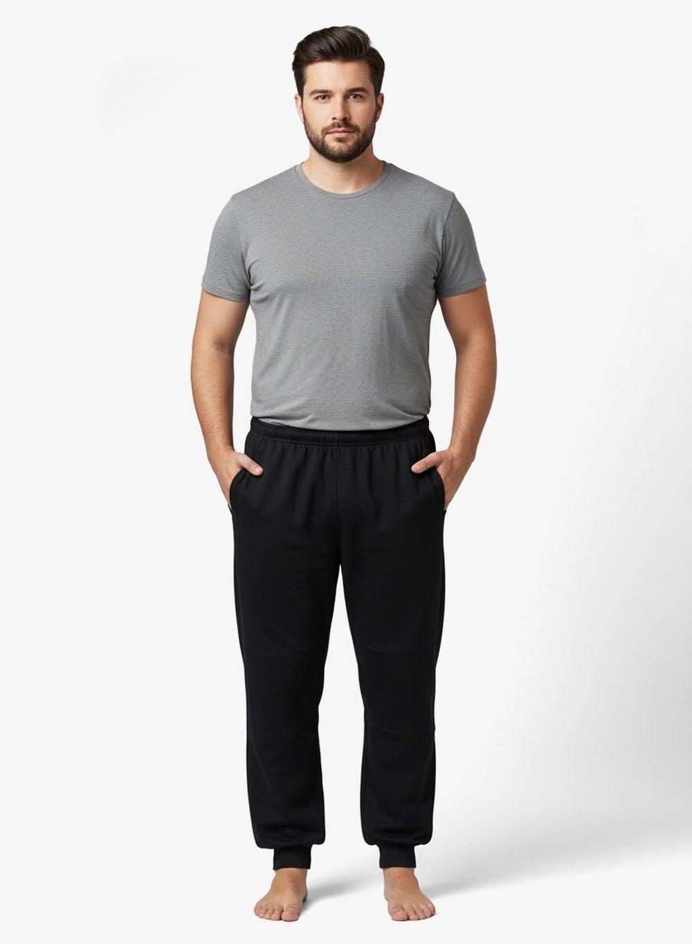 Plus Size Black Elastic Waist Joggers Adnjg273 - Image 1