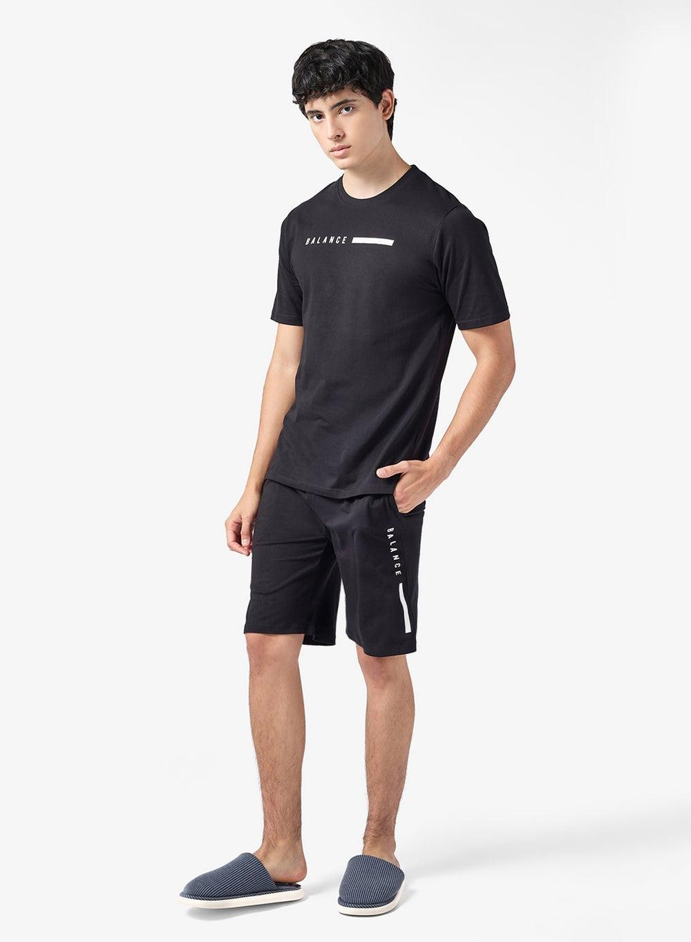 Arcamnw110 Men’s Black Logo Nightwear Set - Image 1