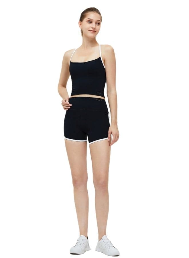 Women’s Square Neck Athletic Top 502013Tp Licorice Black - Image 1