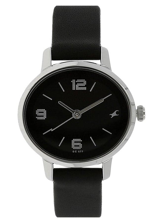 Leather Analog Wrist Watch 6107SL02 Black Oval Dial - Image 1