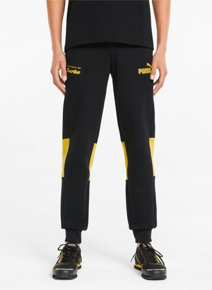 Black & Yellow Straight-Fit Track Pants - Image 1