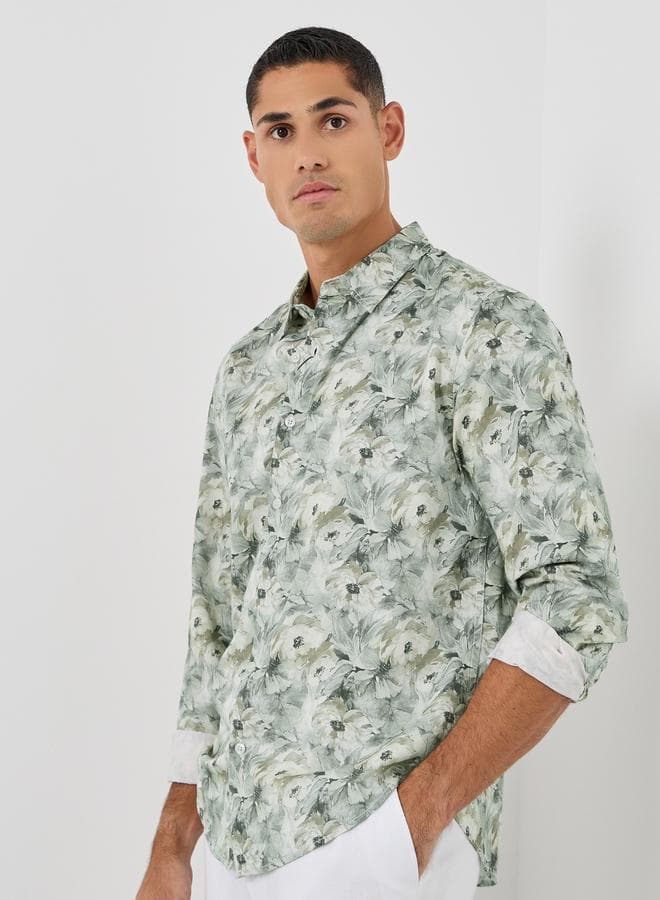 Styli AOP Multi-Color Cotton Regular Fit Shirt - Image 1