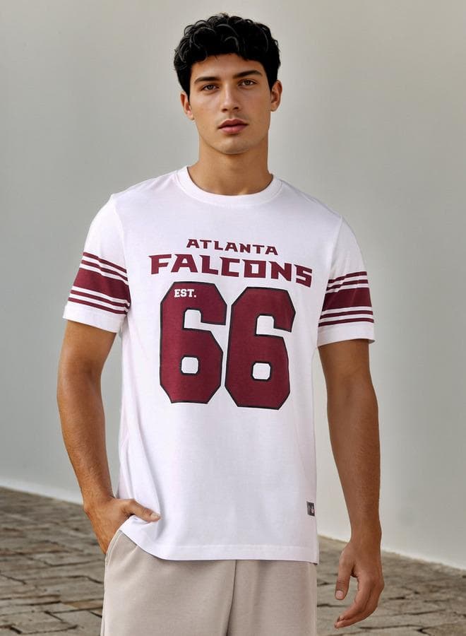 NFL Graphic Crew Neck Cotton T-Shirt White - Image 1