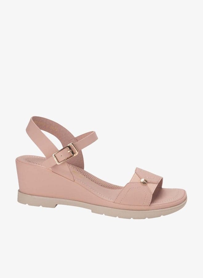 Comfit Casual Wedge Sandals in Pink - Image 1