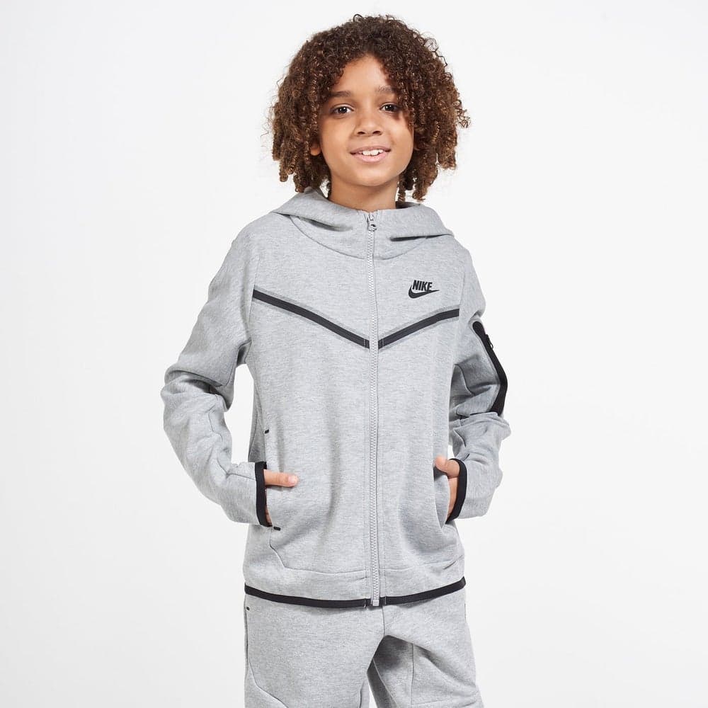 Nike Kids Tech Fleece Zip Hoodie Grey - Image 1