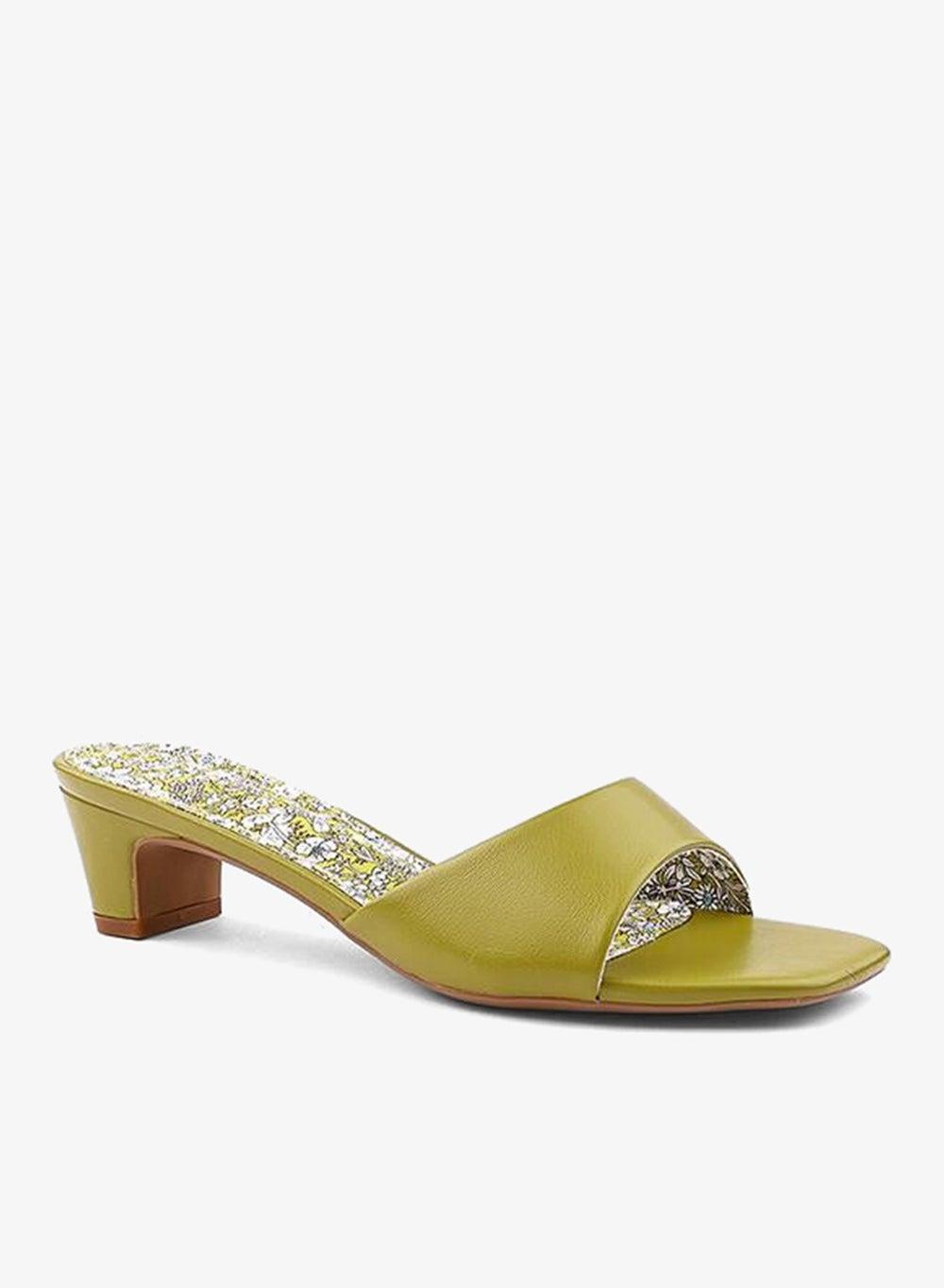 Pistachio Floral Block Heel Sandals for Women - Image 1
