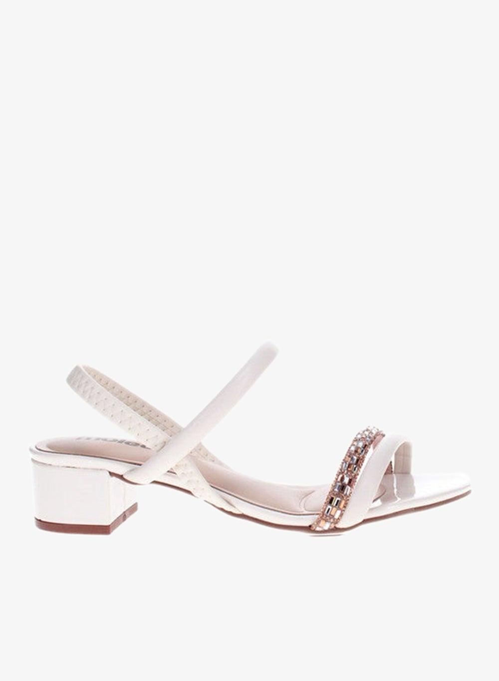 Moleca Off White Low Heel Slingback Sandals Brazil - Image 1