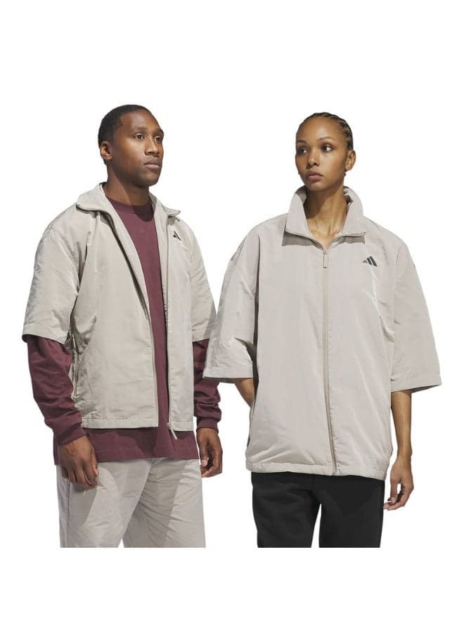 ADI BB FZ SS Beige Unisex Basketball Shirt - Image 1