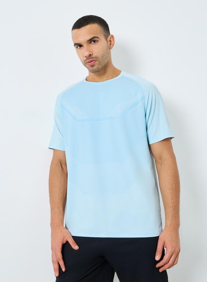 Men’s Blue Active T-Shirt Front Print Regular Fit - Image 1