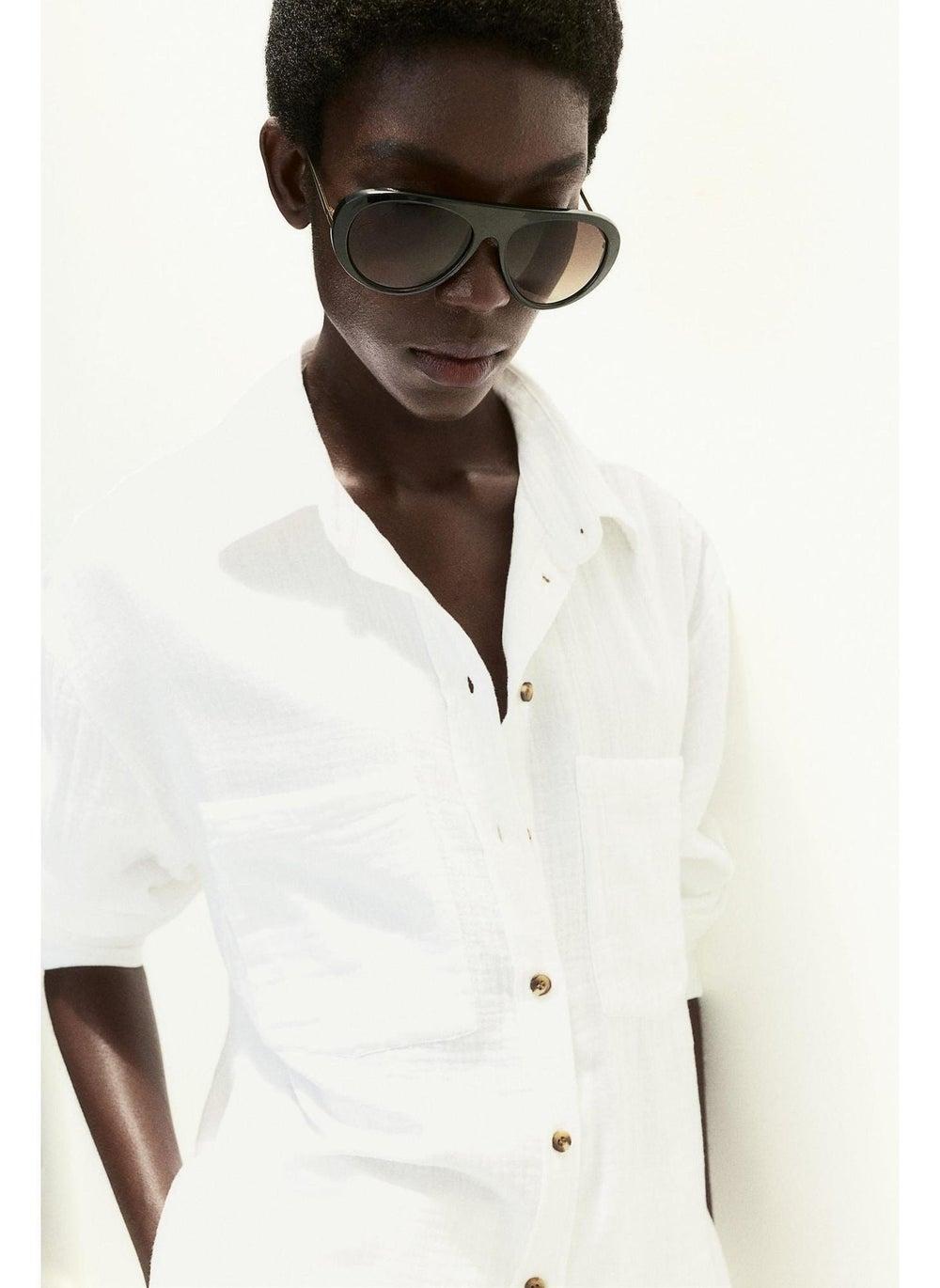 White Light Cotton Shirt with Relaxed Tailored Fit - Image 1