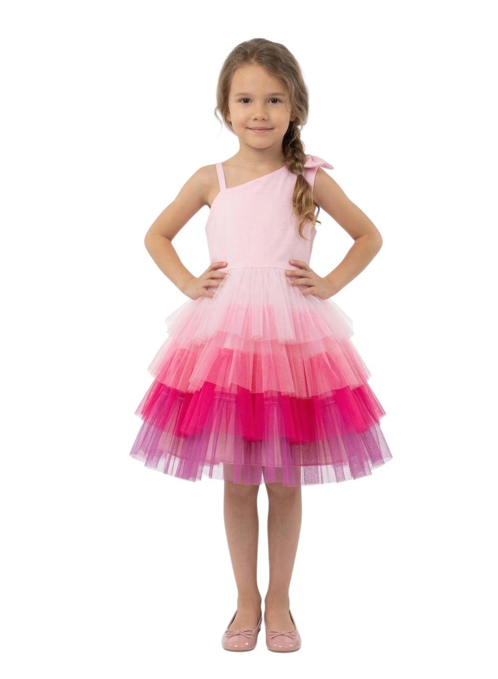 D'Daniela Emelly Pink Tiered Party Dress - Image 1