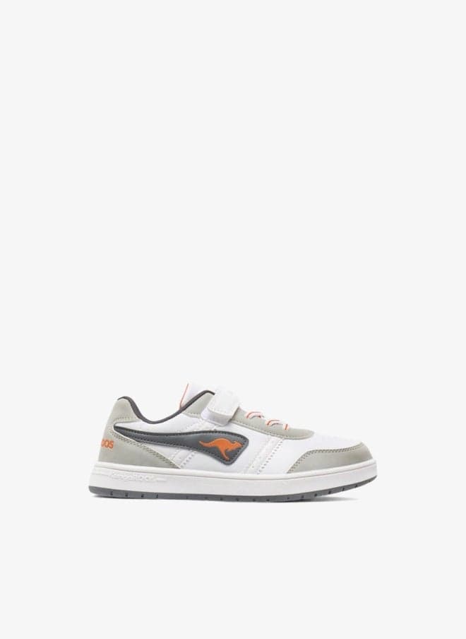 Boys’ Grey Logo Sneakers 10266 Bj Hook & Loop - Image 1