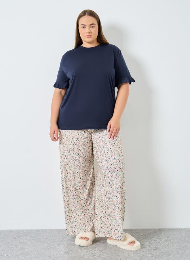 Styli Plus Floral Print Pyjama Set – Soft Comfort Fit - Image 1