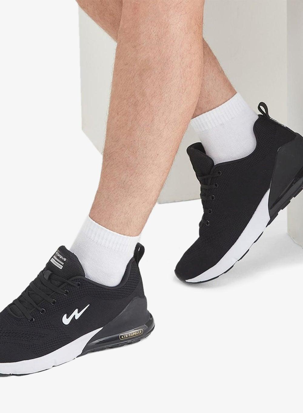 North Plusblk Men’s Black Mesh Low-Top Sneakers - Image 1