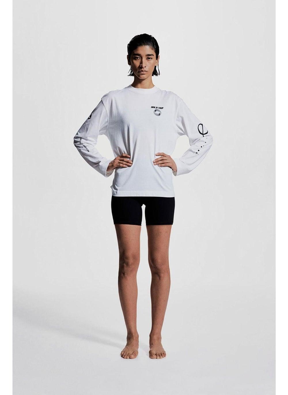 DryMove™ Oversized Long-Sleeve Training Top White Light - Image 1