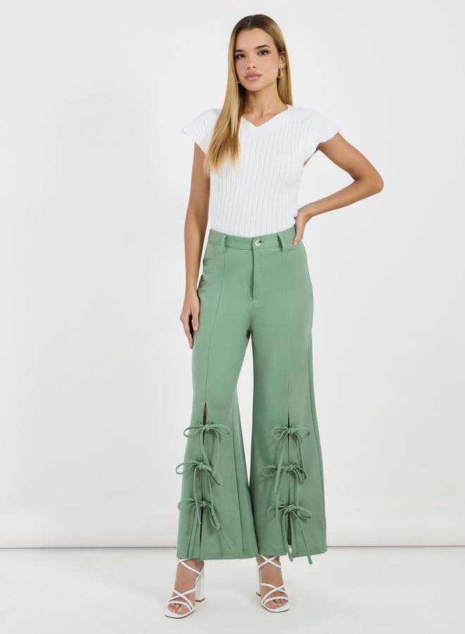 High Rise Wide Leg Knotted Pants 7010089713 - Image 1
