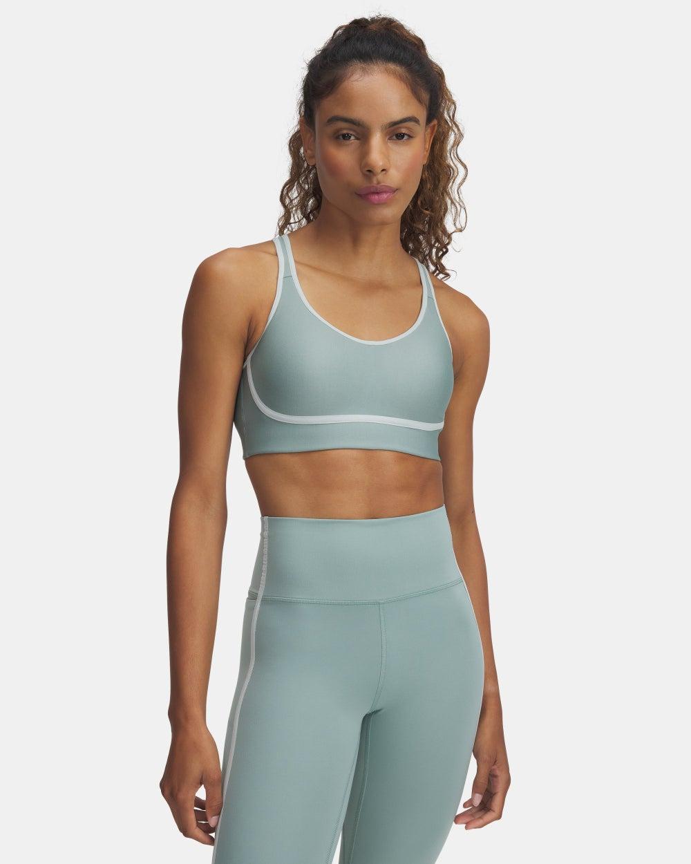 Infinity Piped Medium-Support Training Sports Bra Green - Image 1