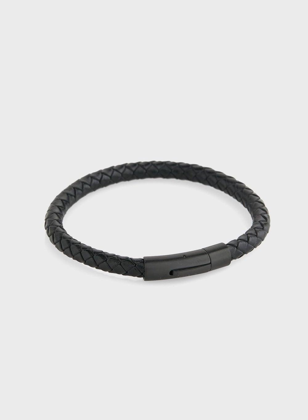 Om 20 Black Plaited Metal Bracelet - Image 1