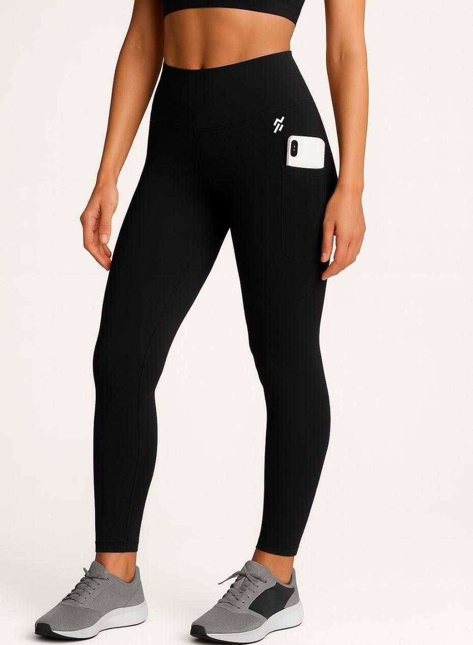 High-Waist Training Leggings with Pocket & Card Slot - Image 1