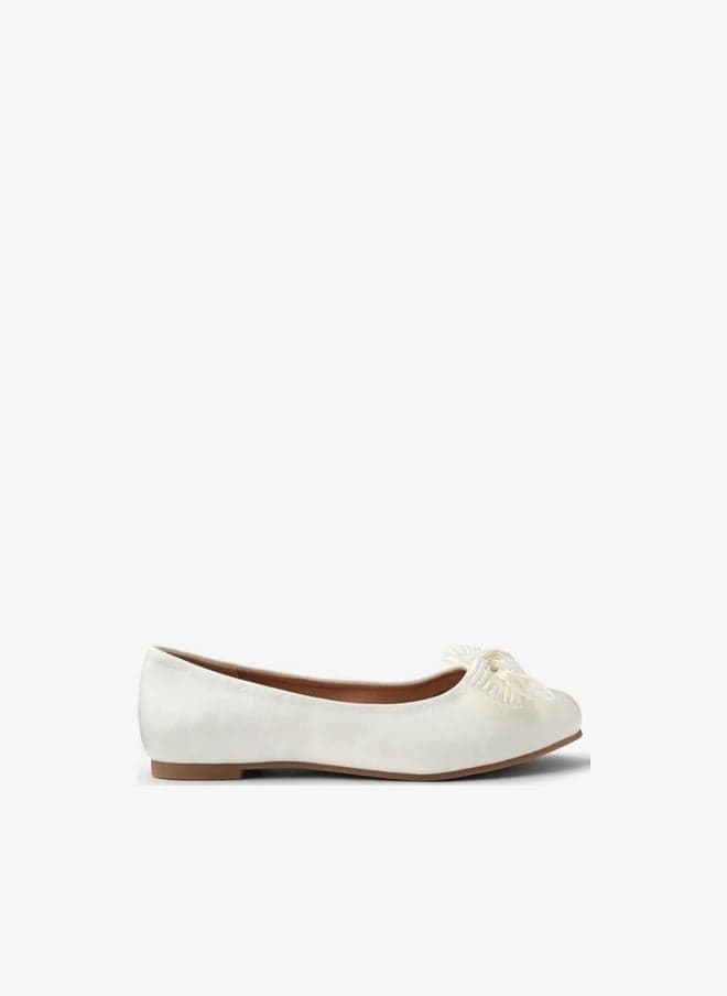 Onex BS106S White Bow Ballerina Shoes - Image 1