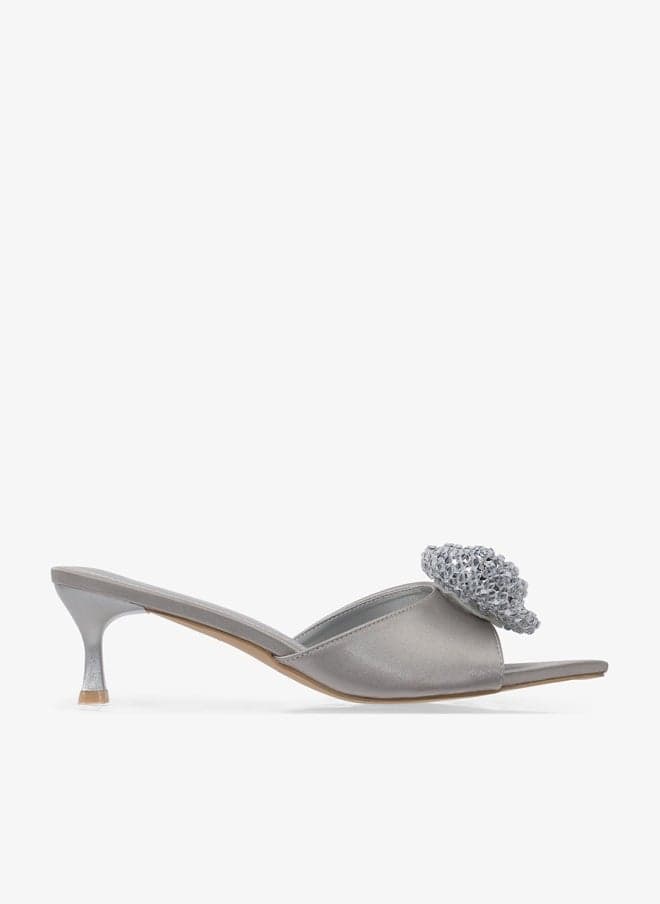 Silver Diamante Heeled Sandals Vhl1923590 - Image 1