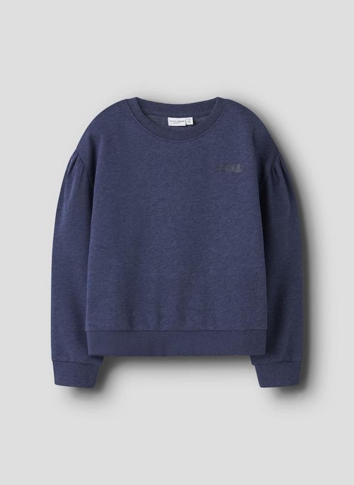 Girls Glitter Crew Neck Sweatshirt Relaxed Fit - Image 1