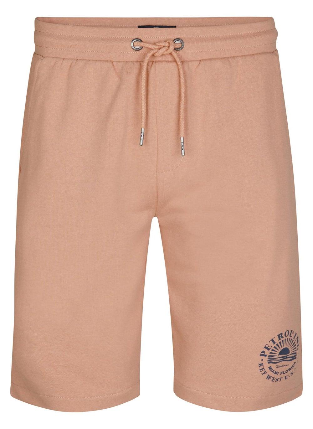 Men’s Petrol Logo Jogging Shorts Dusty Peach - Image 1