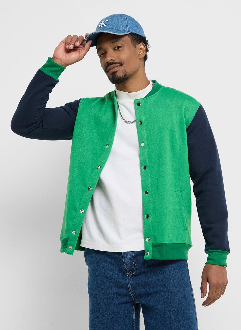 Zopww138 Multi-Color Varsity Jacket for Men - Image 1
