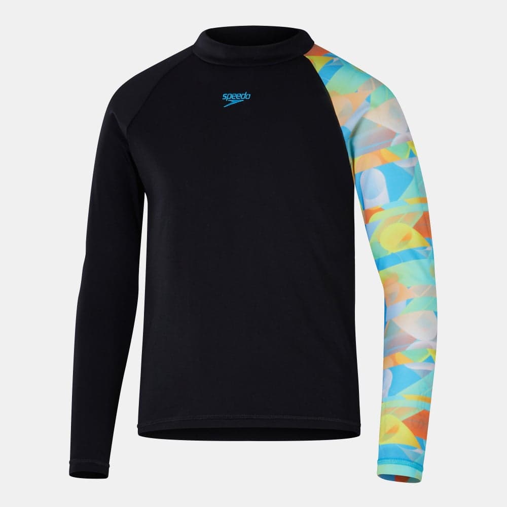 Speedo Kids Digital Long Sleeve Rashguard Black - Image 1