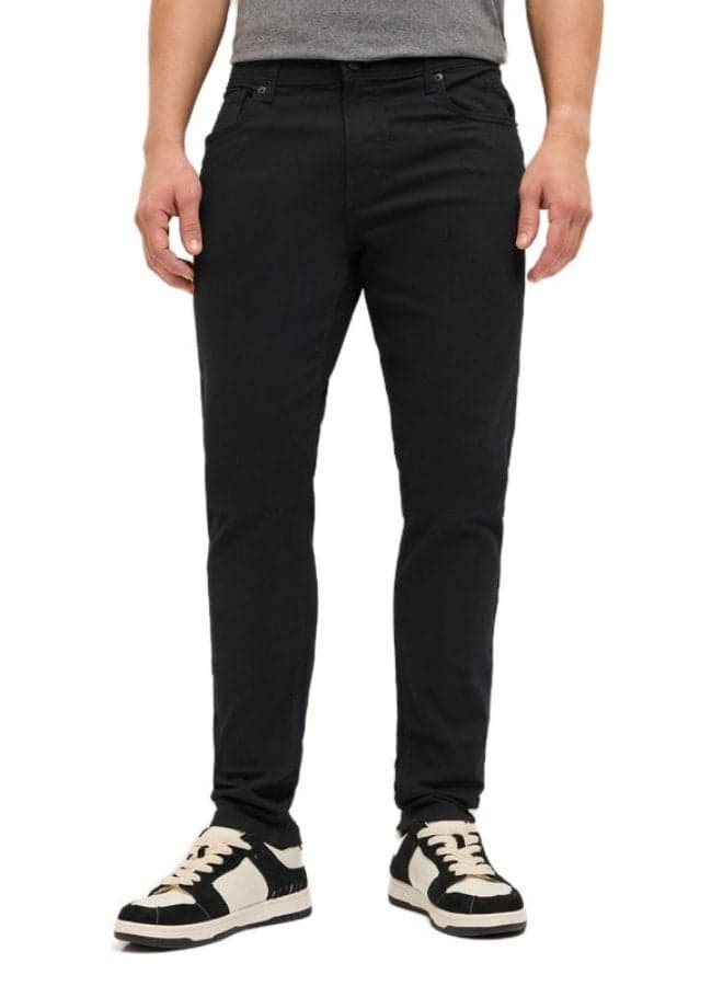 Men’s Black Mid-Rise Slim Fit Classic Jeans - Image 1