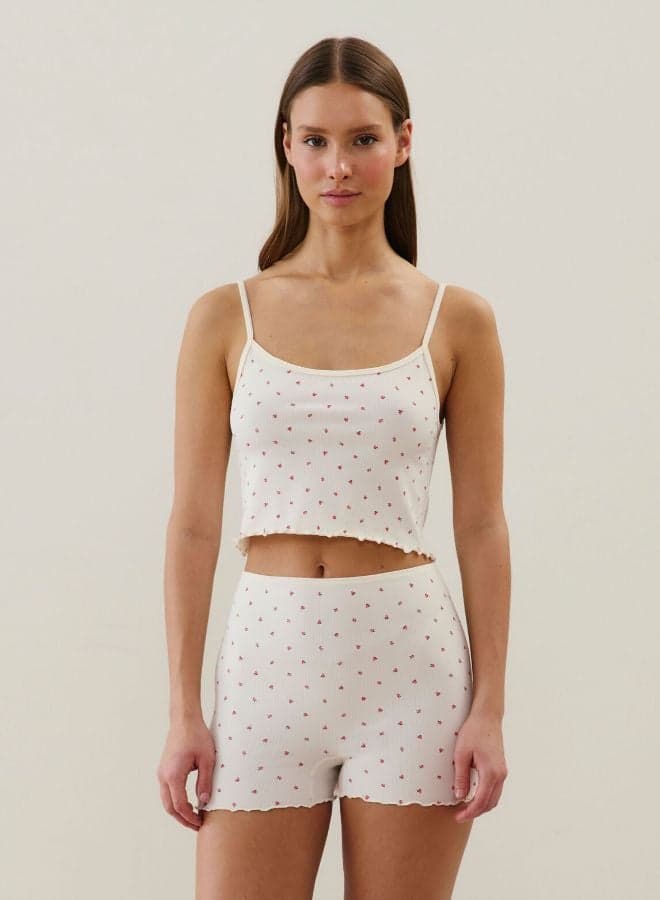 Seamless Cotton Blend Printed Shorts 655279495 - Image 1
