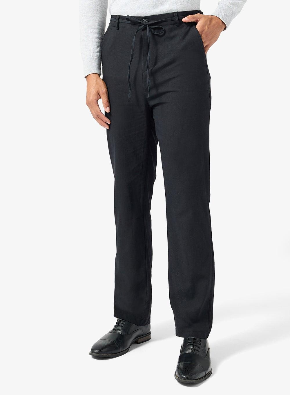 Kz805 Classic Black Regular Fit Formal Trousers - Image 1