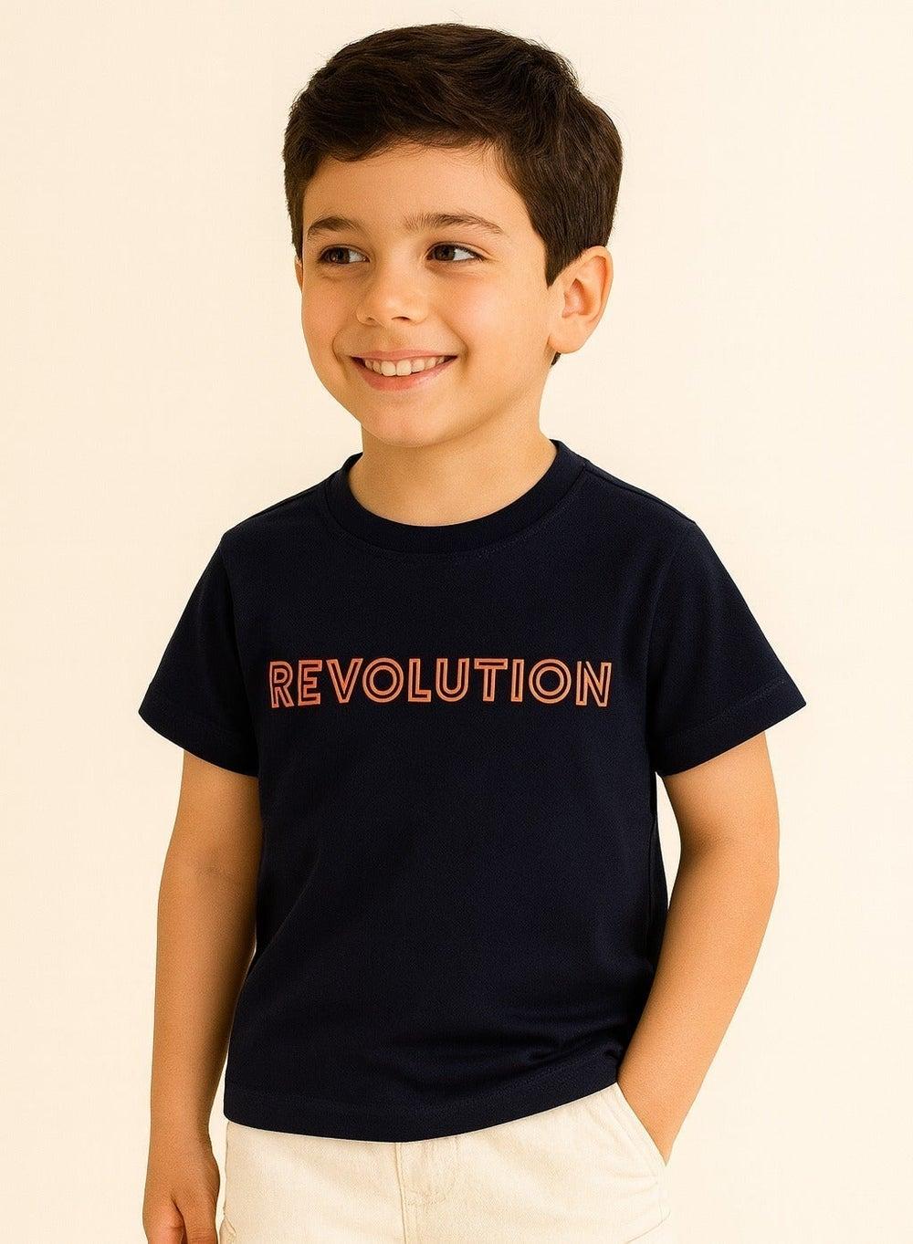 Boys Navy Revolution Cotton T-Shirt 2Y–9Y - Image 1