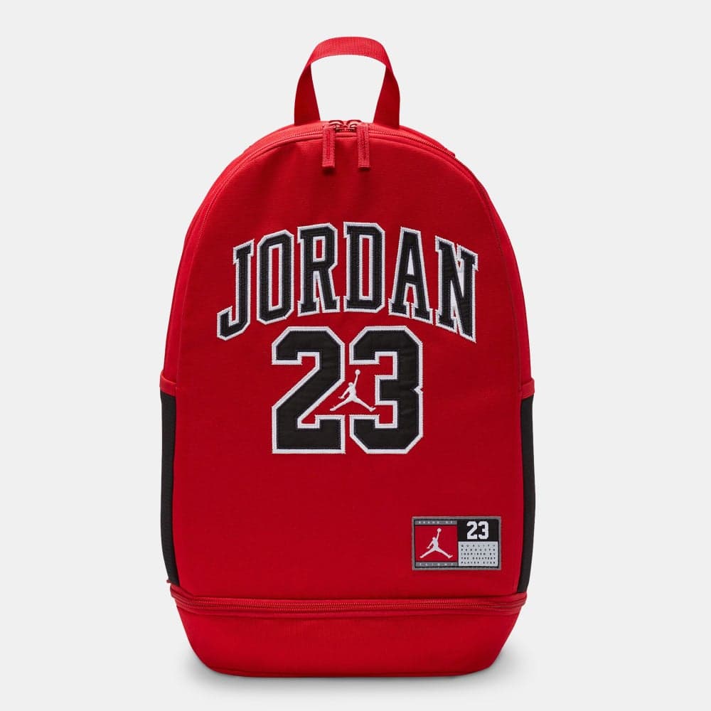 Jordan-Inspired Kids’ Jersey Backpack Red Graphic - Image 1
