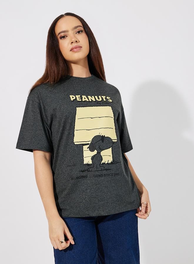 Styli Acid Wash Peanuts Graphic Oversized Tee - Image 1