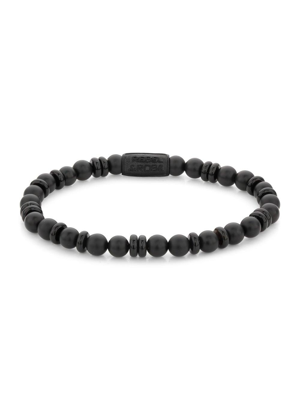 All-Black Onyx 6mm Bracelet with Steel Clasp - Image 1