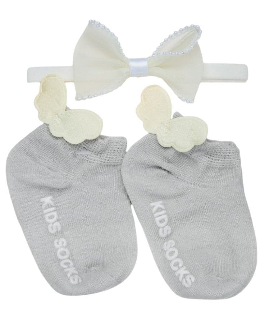 Anna Grey Baby Headband & Socks Set - Image 1