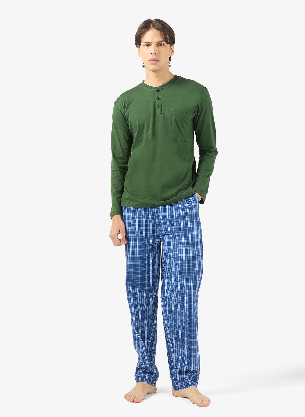 Zopmn418 Green Checkered Men’s Pyjama Set - Image 1