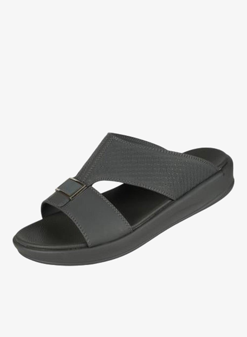 Barjeel Uno 008-3710 Men’s Leather Sandals Charcoal - Image 1