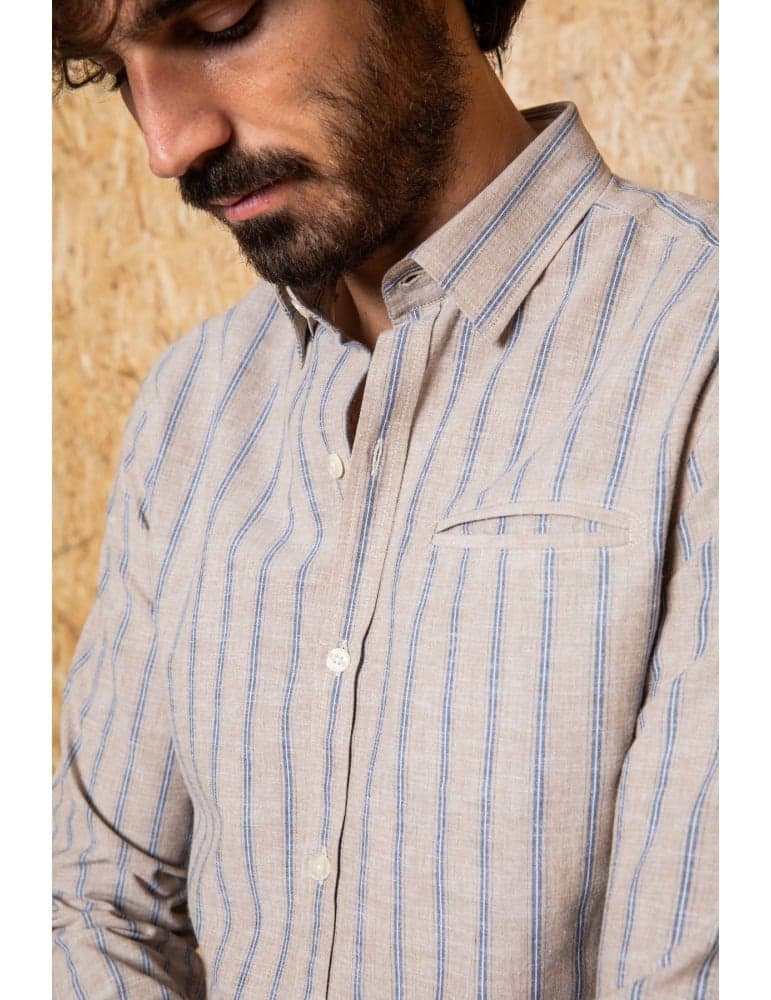 W. Faro Beige Cotton Shirt – Classic Fit - Image 1