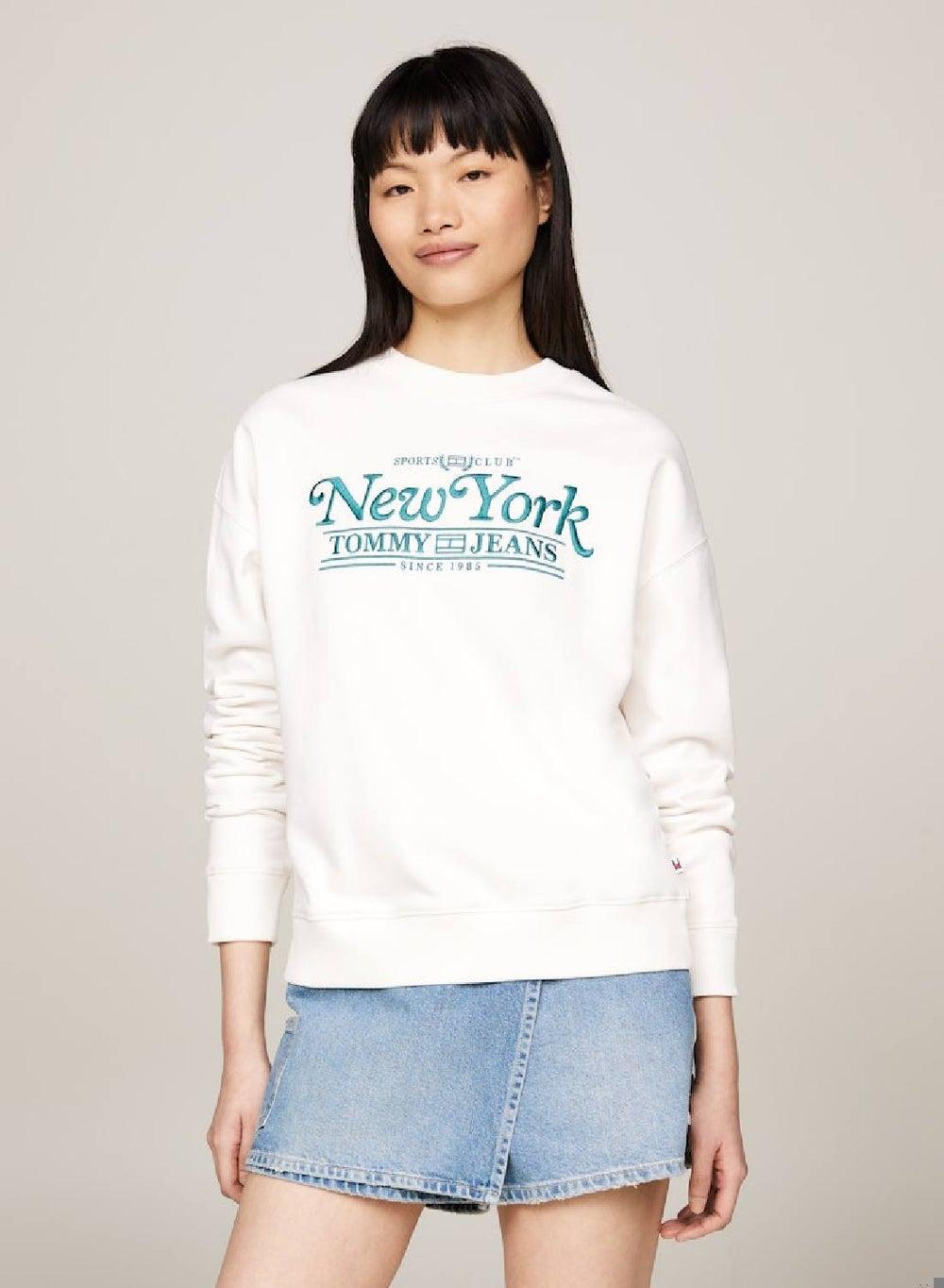 Women's Varsity Logo Boxy Cotton Sweatshirt - Image 1